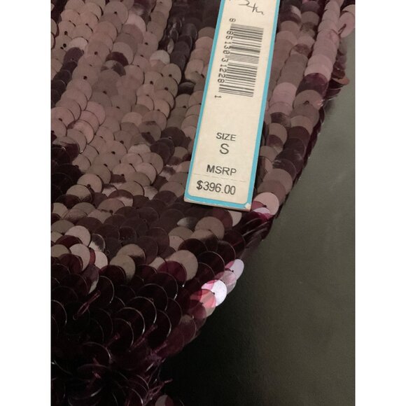 ALICE + OLIVIA Sequin Peplum Top Berry NWT size Small - Picture 6 of 13